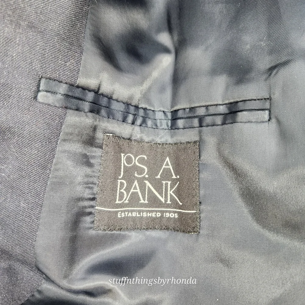 Jos A Bank 96% Wool / 4% Cashmere Dark Blue‎ Blazer Sport Coat Suit Jacket 46R